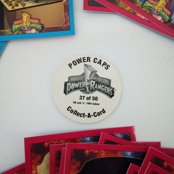 Vintage MMPR 1994 Trading Cards Blue Pink Some Doubles 1 Goldar Pog 23 C… - Picture 3 of 12